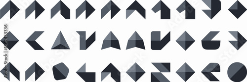 Collection of arrowhead vector icons in various styles – Suitable for interface elements, data visualizations, or digital navigation tools.