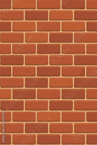 Seamless Red Brick Wall Pattern Background. Realistic Masonry Texture. Classic Construction Material. Urban Architecture. Vector Illustration for Building, Renovation, Interior Design Concepts