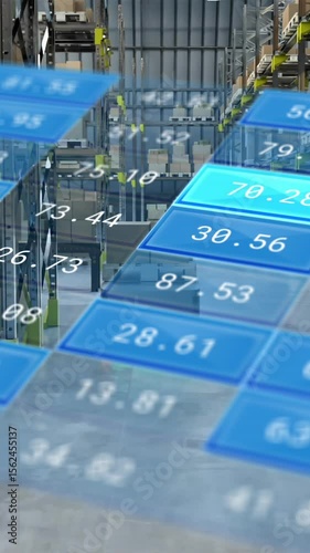 Animation of financial data processing over warehouse