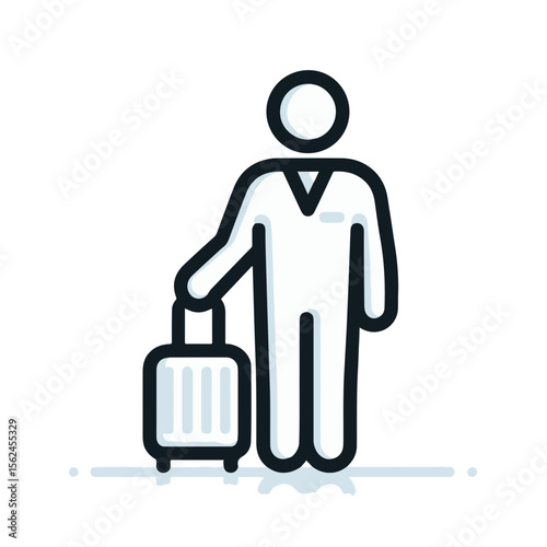 Businessman holding suitcase in formal attire representing hotel staff  