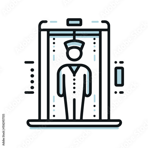 Elevator operator standing in a lift with upscale uniform attire  