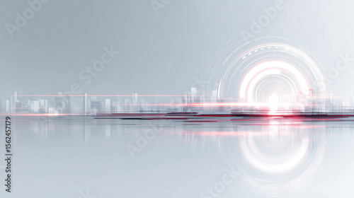 Futuristic Abstract Tech Background with Glowing Digital Light Textures