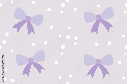 Lavender Bow Pattern Elegant Pastel Purple Bows and Dots Background