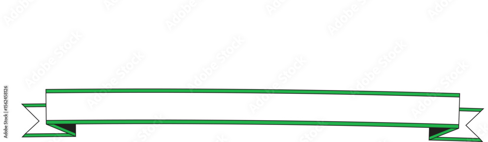 Simple White and Green Ribbon Banner - Clean Horizontal Design for Announcements, Sales, Promotions, and Important Text with Copy Space Simple White and Green Ribbon Banner - Clean Horizontal Design for Announcements, Sales, Promotions, and Important Text with Copy Space
