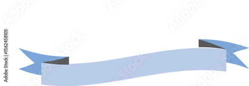  Soft Blue Wavy Ribbon Banner - Elegant Curved Design Element for Announcements, Special Offers, Celebrations, and Decorative Text Presentation