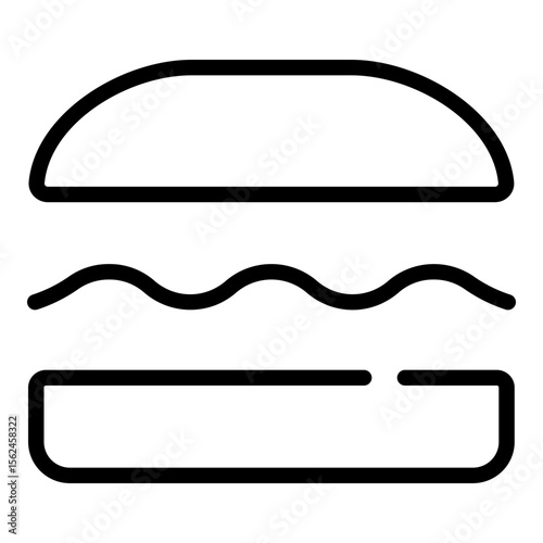 Lunch Dining Meal Restaurant Line Icon


