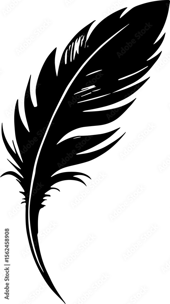 Obraz premium Simple bird feather icon