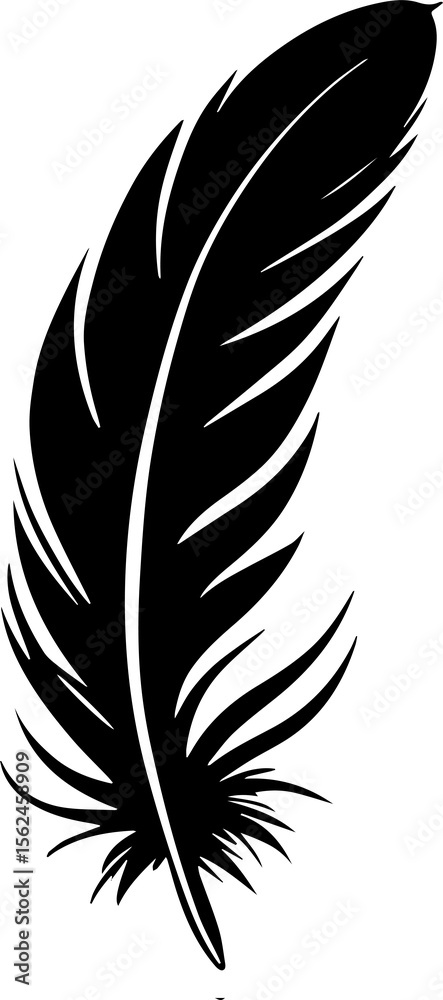 Obraz premium Simple bird feather icon 