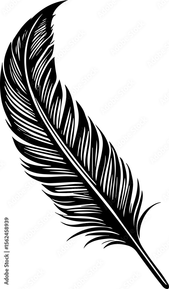 Obraz premium Simple bird feather icon 
