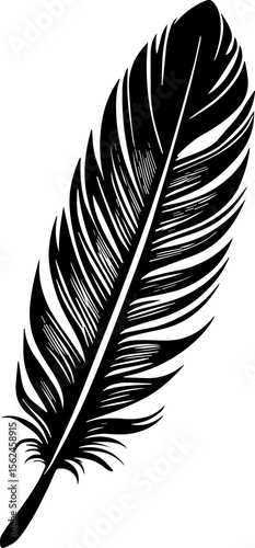 Simple bird feather icon 