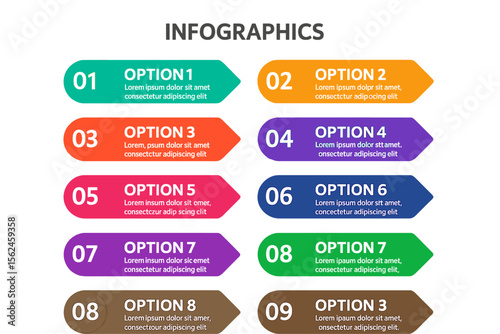 Infographic label design featuring 8 options or steps in a vector format, suitable for business concepts and presentations
