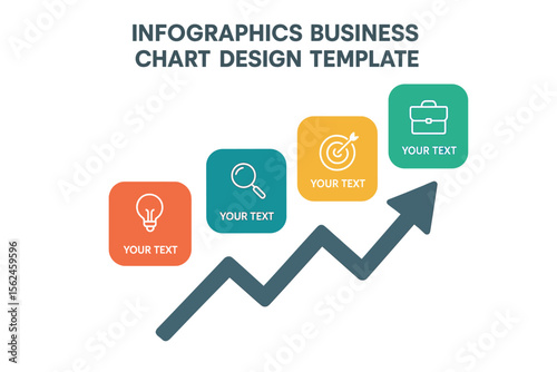 This template is for an infographics business chart design, where you can insert relevant content into the designated area, presented as a vector illustration