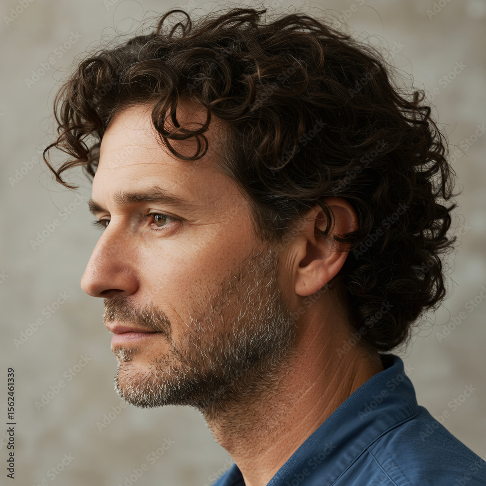 Obraz premium handsome man profile portrait