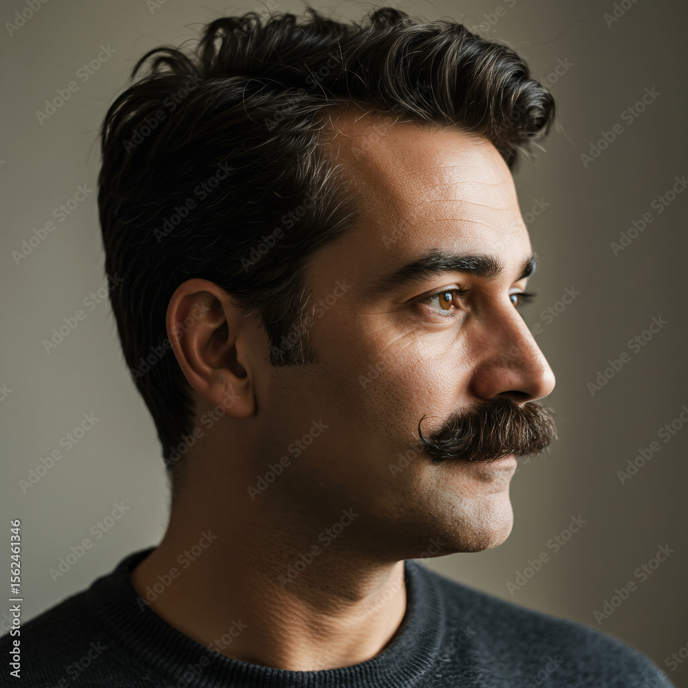 Obraz premium handsome man profile portrait