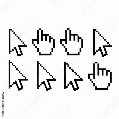 Pixelated Cursor Icons Set