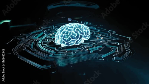 human brain with the electricity circuit