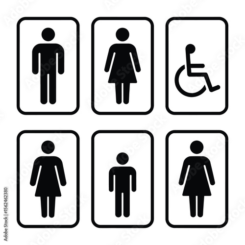 Male Female and Disabled Restroom Signs