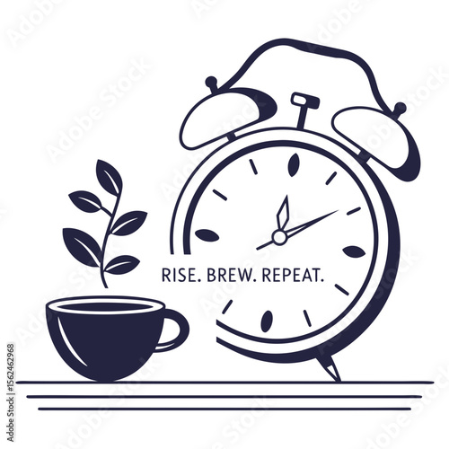 Rise brew repeat wake up routine with alarm clock and coffee
