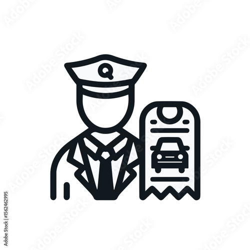 Hotel staff member displaying parking ticket in uniform  