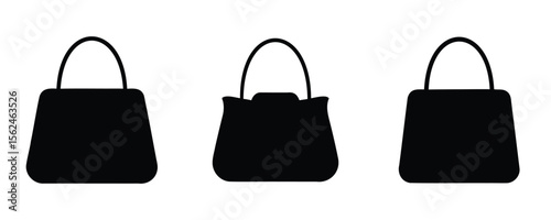 Here are 40 keywords for the title "Handbag Silhouette Set Vector Design