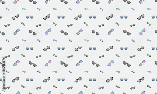 Vector seamless pattern with sunglasses on a light background.