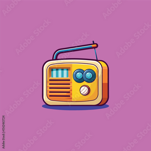 Cartoon classic radio illustration art
