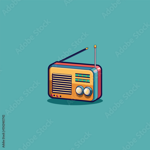 Cartoon classic radio illustration art
