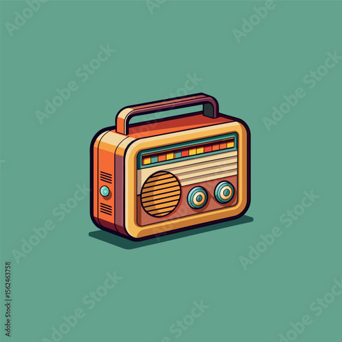 Cartoon classic radio illustration art
