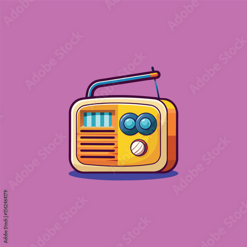 Cartoon classic radio illustration art

