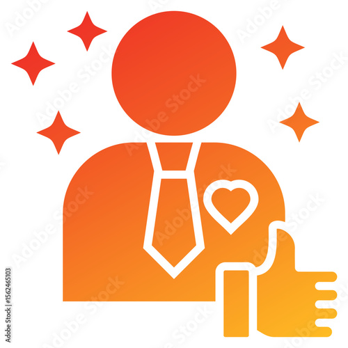 Good Attitude Glyph Gradient Icon