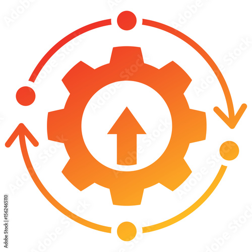Process Improvement Glyph Gradient Icon