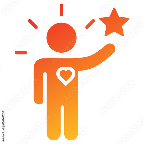 Self Esteem Glyph Gradient Icon