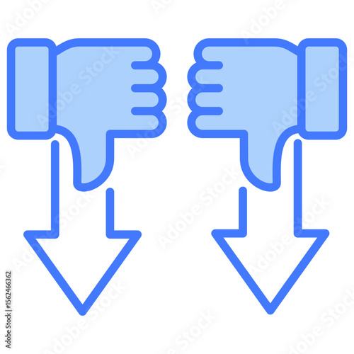 Disadvantage Blue Icon