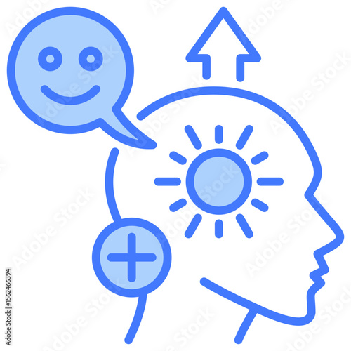 Positive Thinking Blue Icon