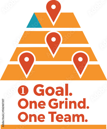 Pyramid of Success Aspirational Teamwork and Shared Goals Guiding Principles for Business Operations and Growth Vector illustration