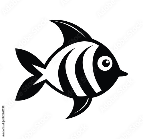 golden fish line art, black outline, vector and illustration, coloring book page line art drawing