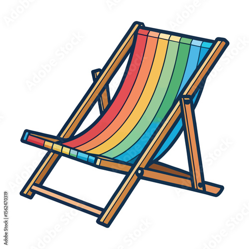 colorful beach chair or deck chair vector illustration isolated