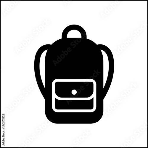 Student backpack silhouette icon