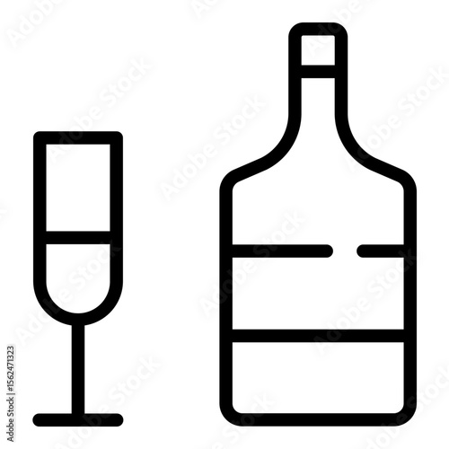 Liquor Bottle Alcohol Drink Line Icon