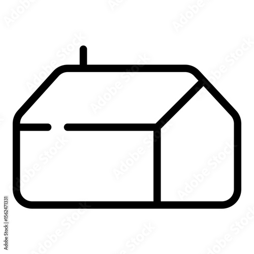 Gite French Countryside House Line Icon