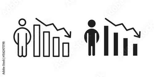 Attrition icon Black and White Vector Graphic
