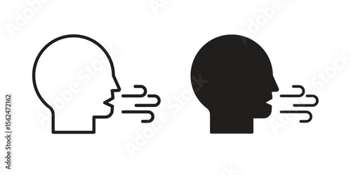 Breath icon Black and White Vector Graphic