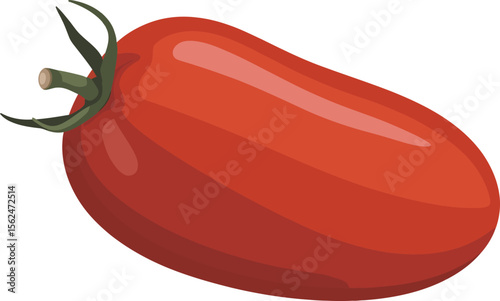 Vibrant Roma Tomato Illustration A Fresh and Colorful Depiction of a Classic Italian Cooking Ingredient Ready for Recipes Vector Illustration