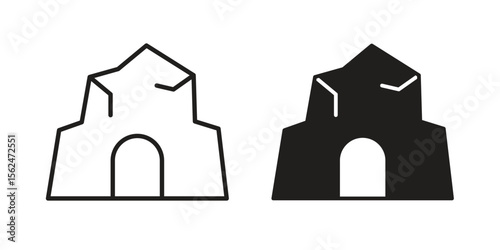 cave icon Black and White Vector Graphic