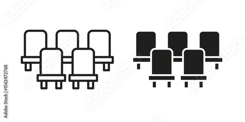 Cinema seat icon Black and White Vector Graphic