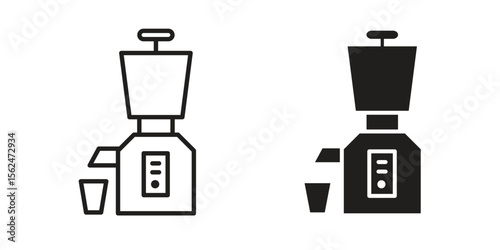 Cold pressed juicer icon Black and White Vector Graphic