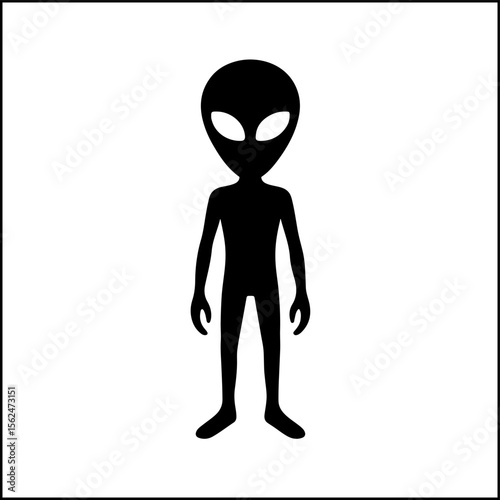 Gray alien silhouette icon