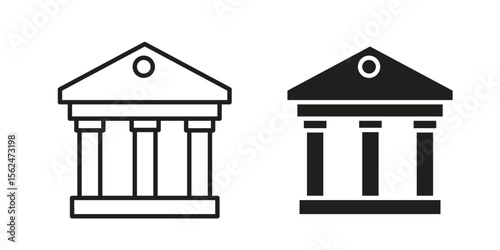 Courthouse icon Black and White Vector Graphic