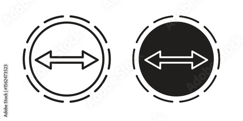 Diameter icon Black and White Vector Graphic
