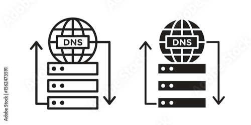DNS icon Black and White Vector Graphic